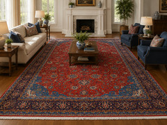 NATURAL WOOL Old Oriental Rugs Hand Woven,knotted size Approximately13′ x 17’4″