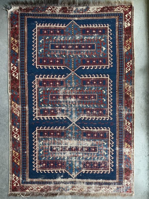 Late 19th Century Caucasian Geometric Rug Cotton & Wool Weft Baku/Shirvan/Kazak gallery