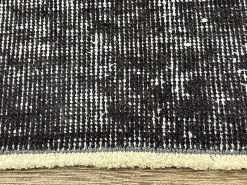 4x7 Solid Black Vintage Turkish Area Rug, Hand-Knotted Wool on Cotton Rug gallery