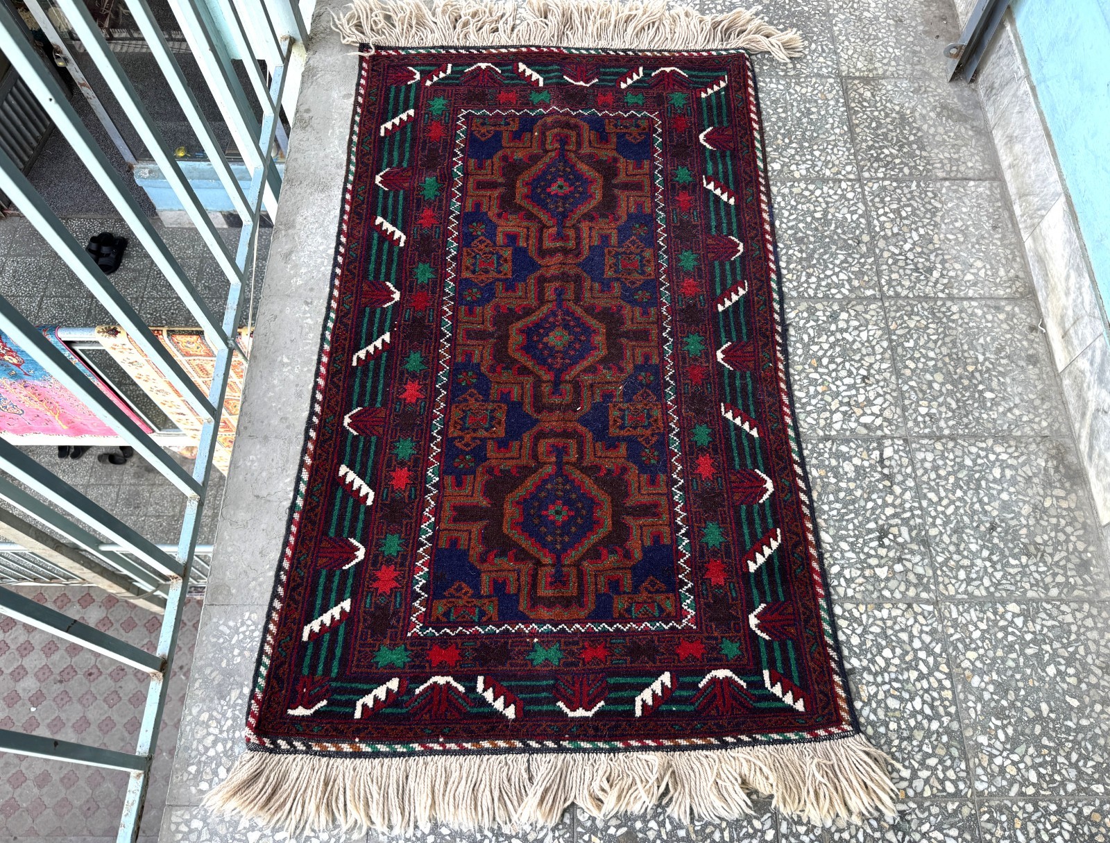 Antique Afghan Hand Knotted 3x5 Ft Wool Rug Traditional Turkmen Oriental Carpet gallery