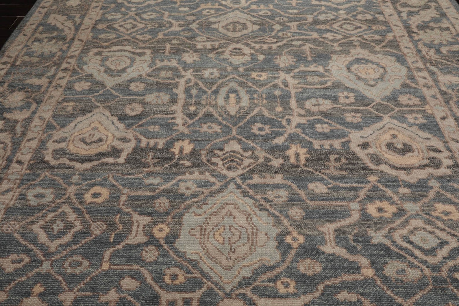 Vintage Turkish Oushak Rug, Beige 9X12 ft, Handmade Wool, Bohemian Anatolian gallery