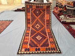 3’5×7’1 ft Vintage Afghan Kilim Rug Handwoven Tribal Geometric Pattern Floor Rug