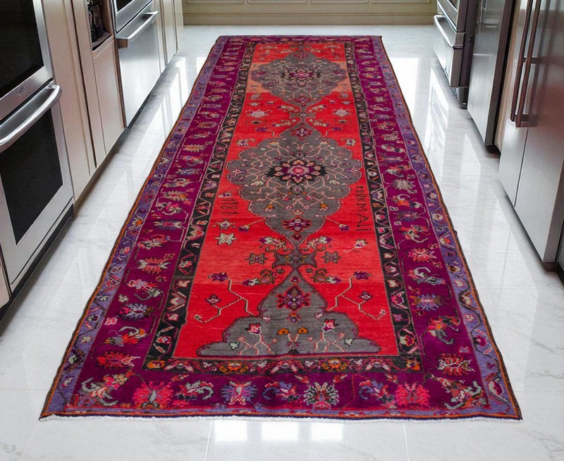 Turkish Runner Rug Hand Knotted Tribal Large Runner Organic Wool Vege dye 5′x16′ gallery