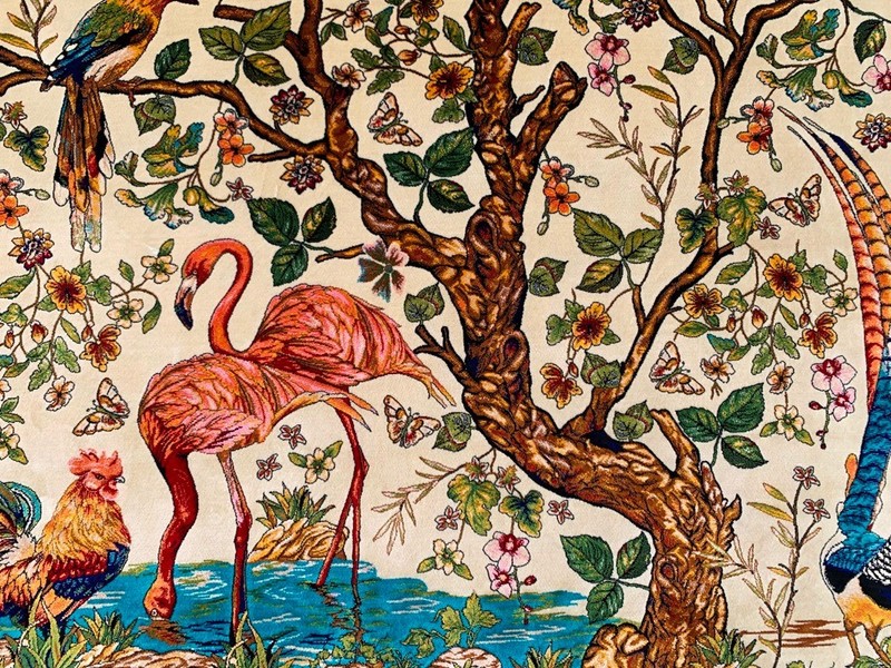 New Pictorial Rug Hi Qaulity Power Loomed Tree of Life Silk Carpet 3x5 ft gallery