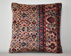Turkish Pillow Cover Sofa Rug 16” x 16” Made of Antique Cushion Cover Carpet