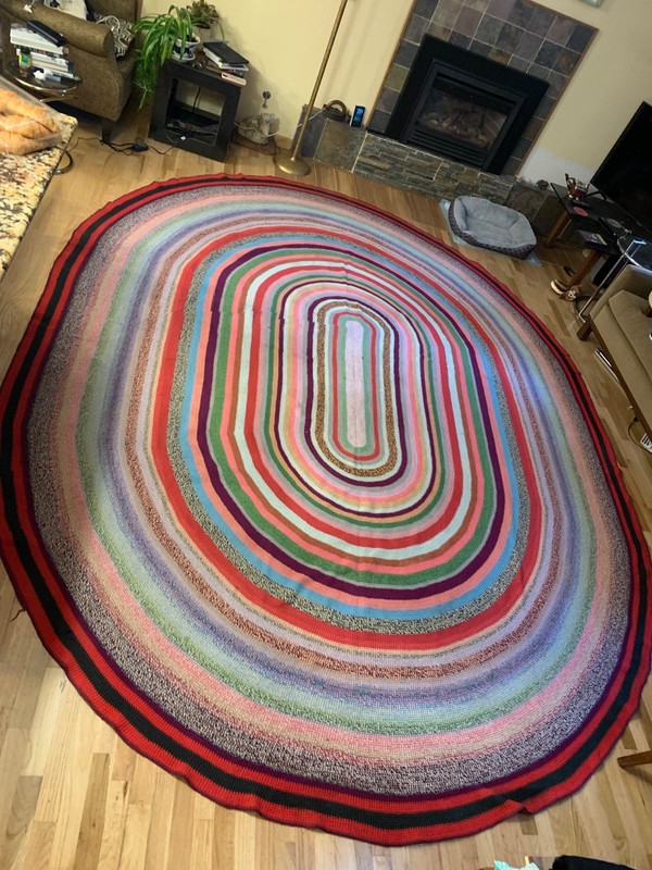 Oval Braided Rug Large 10 X 13 feet Rainbow Folk Art Handmade carpet Cabin Rug gallery