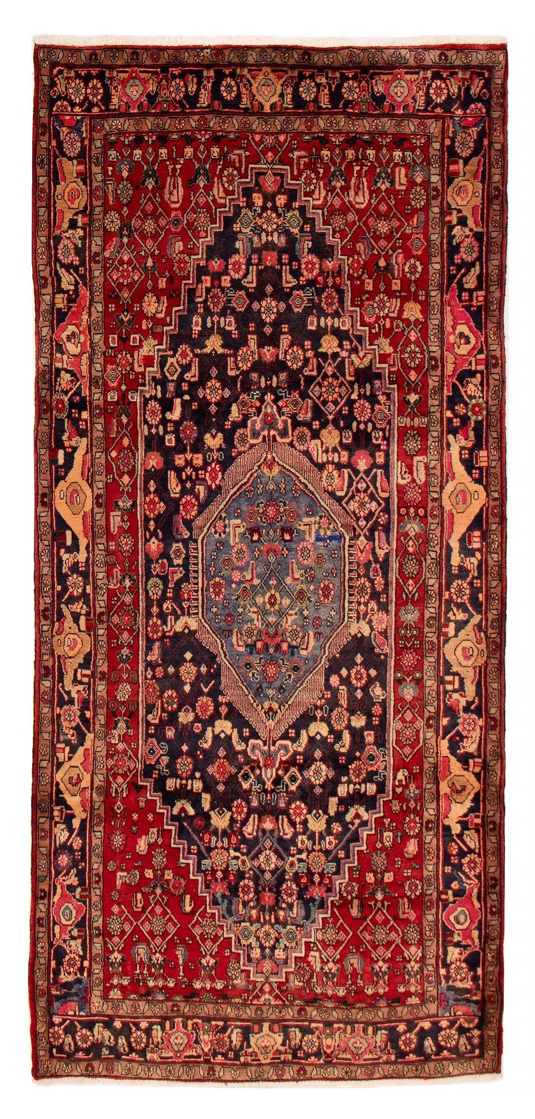 Vintage Traditional Hand-Knotted Area Rug 4'2" x 9'2" Oriental Wool Carpet gallery