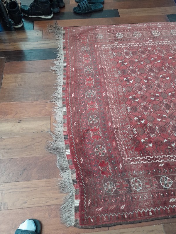 Antique very fine Turkoman Yomud Rug in full pile all over and Gorgeous. gallery