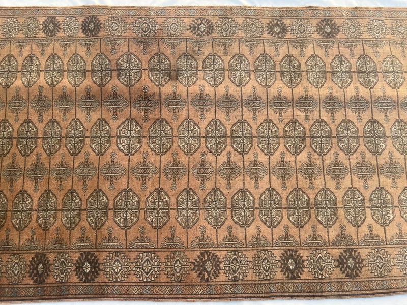 3'2x10'6 Vintage Turkmen Bukhara Runner Rug Hand Knotted Antique Tribal Carpet gallery