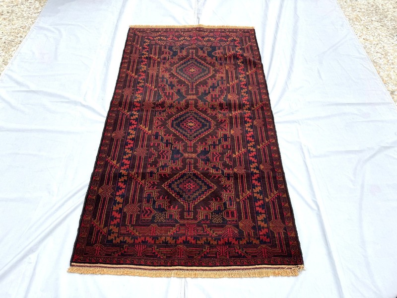 4x7 Afghan Hand Knotted Vintage Baluchi Rug Tribal Medallion Persian Area Carpet gallery