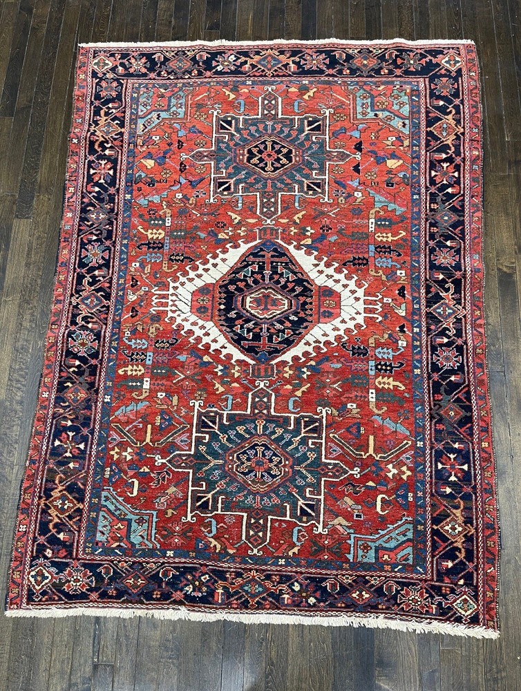 Stunning Antique Heriz Handmade Masterpiece C.1920 Gorgeous Natural Dyes 6x4’9