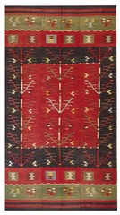 6’x12′ Red Antique Bessarabian Allover Geometric Tree Of Life Pattern Flatweave