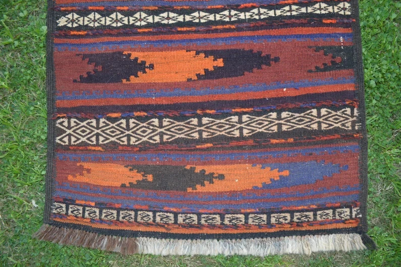 250 X 60 cm COLLECTORS' ITEM Vintage Aimaki Natural Vegetable Dye Maldari Runner gallery