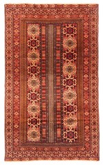 Vintage 2’9″ x 4’6″ Traditional Hand Knotted Vegetable Dye Wool Area Rug