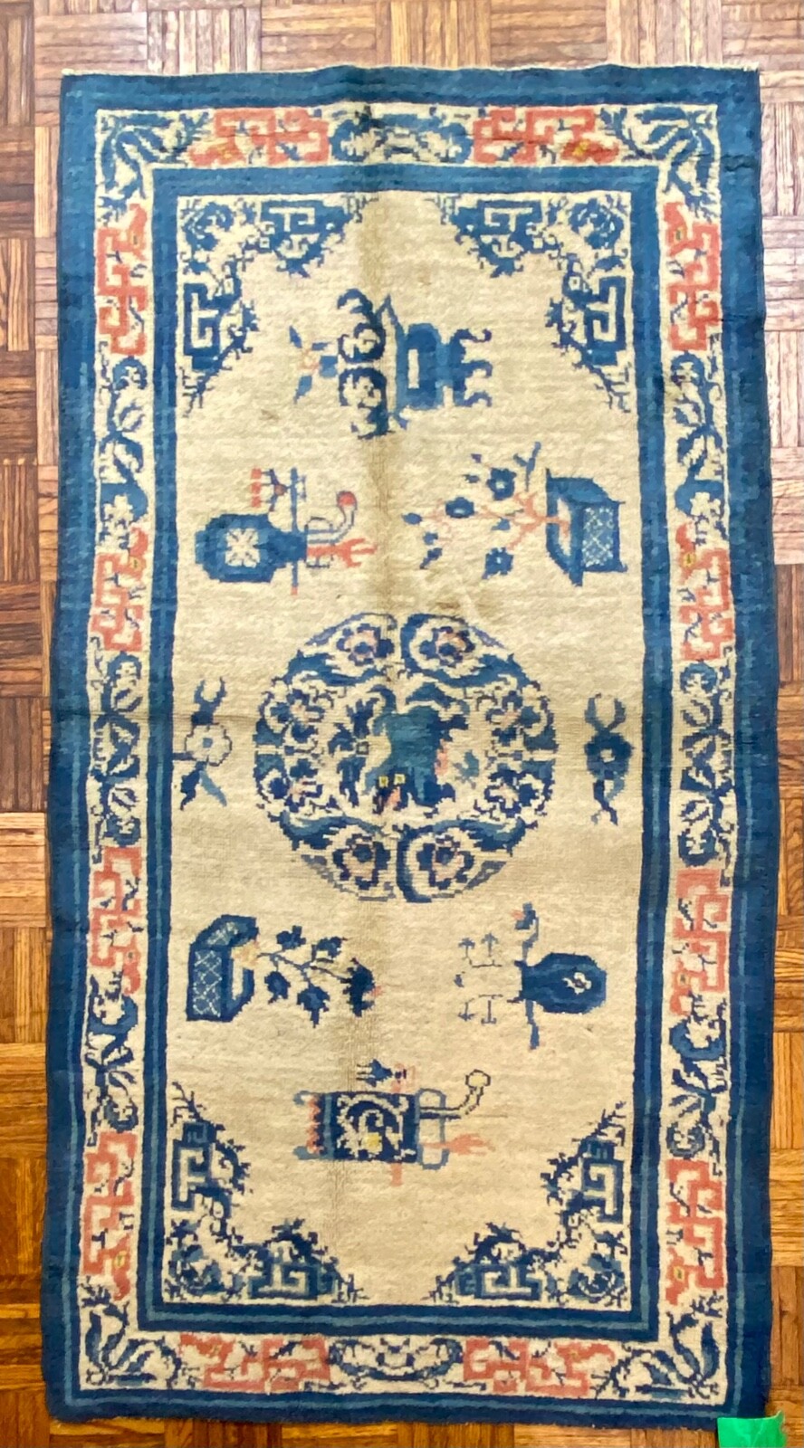 Chinese Ningshia Rug, 19th C; 4ft x 6ft gallery