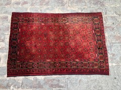 Antique Turkmen Bashiri Rug 2’9×4’1 ft Afghan Hand Knotted Tribal Wool Carpet