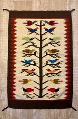 Antique Zapotec “Tree of Life” Hand-Woven Wool Tapestry/Rug