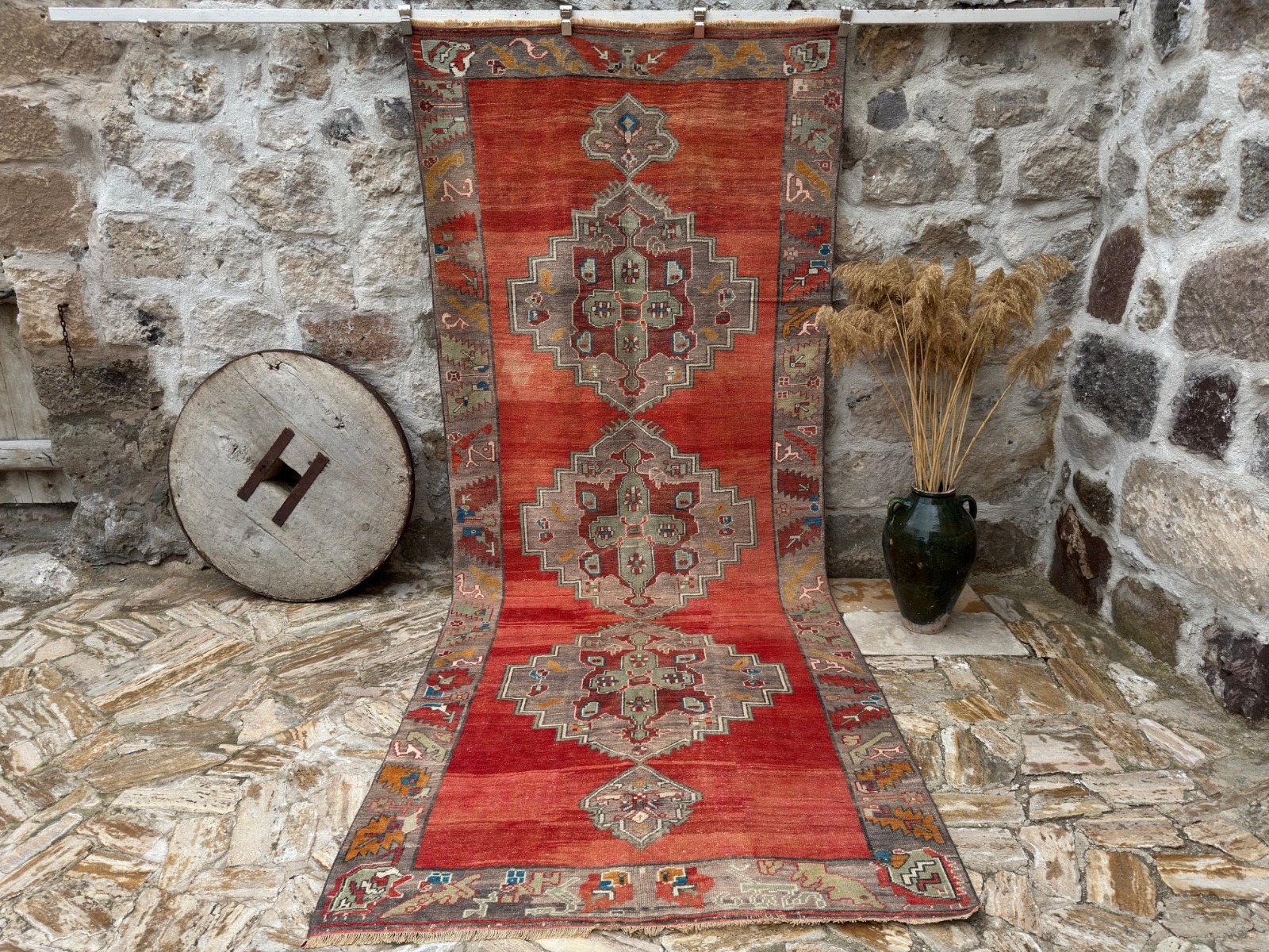 5x12 Vintage Rug, Turkish Rug, Red Rug, Area Rug, Anatolian Rug, Bedroom Rug gallery