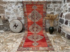5×12 Vintage Rug, Turkish Rug, Red Rug, Area Rug, Anatolian Rug, Bedroom Rug
