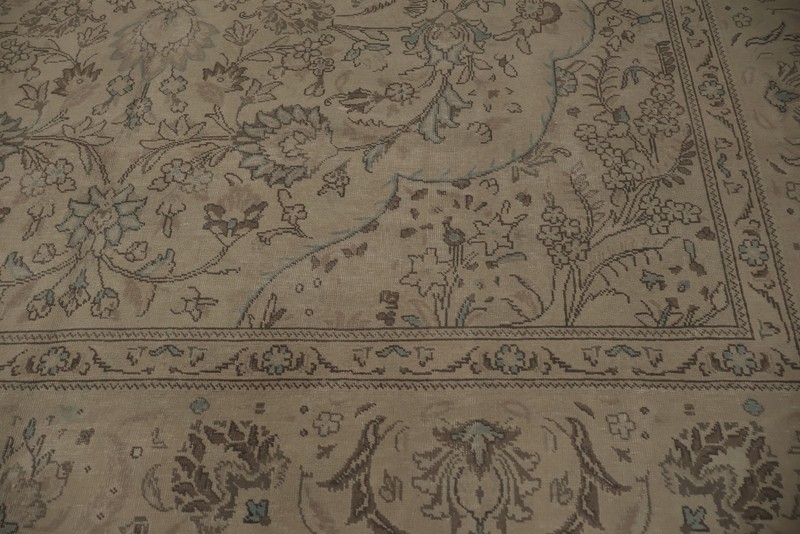 Classic Distressed Neutral Area Rug Wool Hand-made Room Size Carpet 10x13 gallery