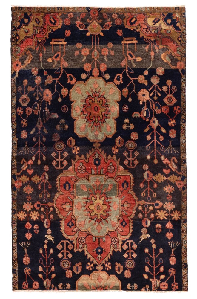 Traditional Vintage Hand-Knotted Area Rug 3'11" x 6'5" Oriental Wool Carpet