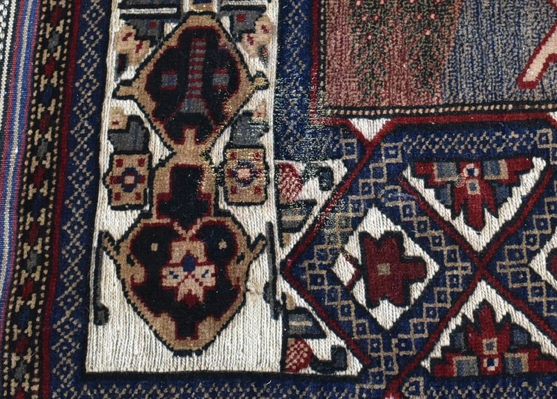 4'1 x 6'3 ft Handmade vintage afghan tribal berjesta pictorial wool persian rug gallery