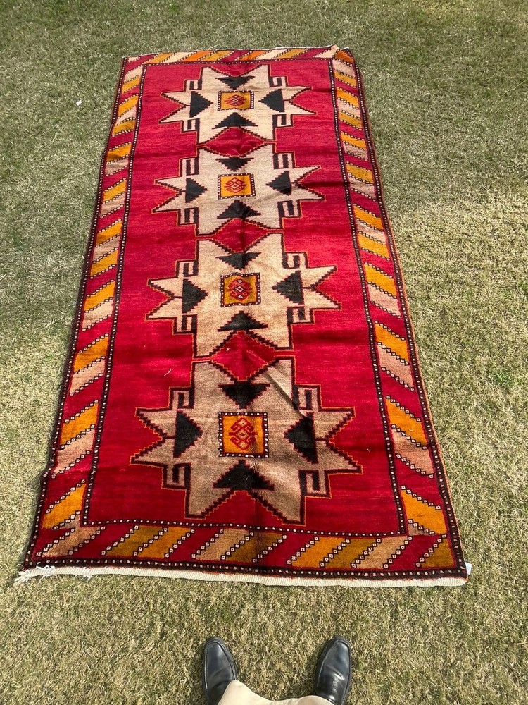 5 X 10 Ft COLLECTORS' ITEM Antique Stunning Star Kazak Caucasian Area Size Carpe