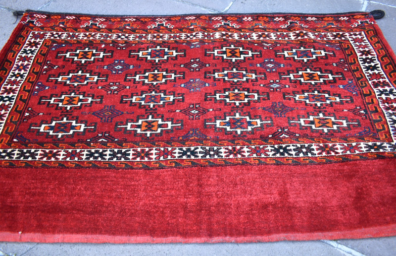 Antique Tribal Rug 47'' x 29'' Turkoman Tribal Mafrash Camel Bag Chuval Wool Rug gallery