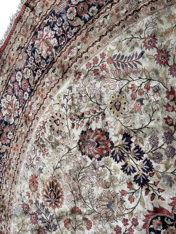 10x10 Exceptional Vintage Round Fine Silk Rug Natural Pure Silk 305cm x 305cm gallery