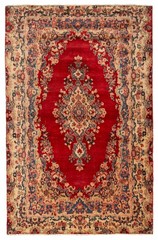 Vintage 4’5″ x 6’10” Traditional Hand Knotted Vegetable Dye Wool Area Rug