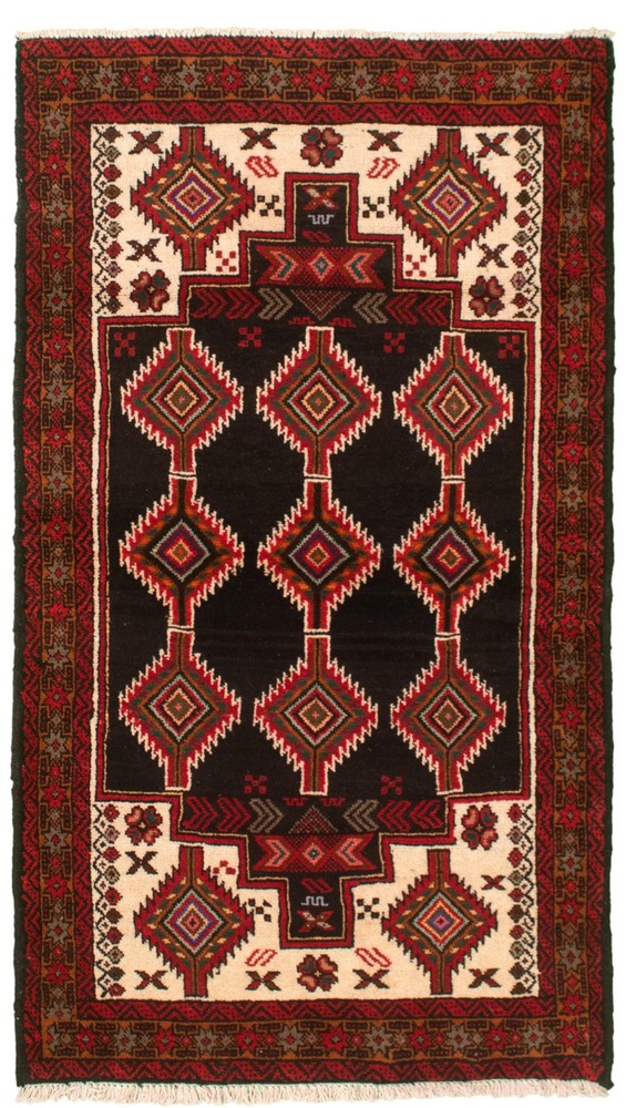 Vintage Traditional Hand-Knotted Area Rug 3'4" x 6'2" Oriental Wool Carpet