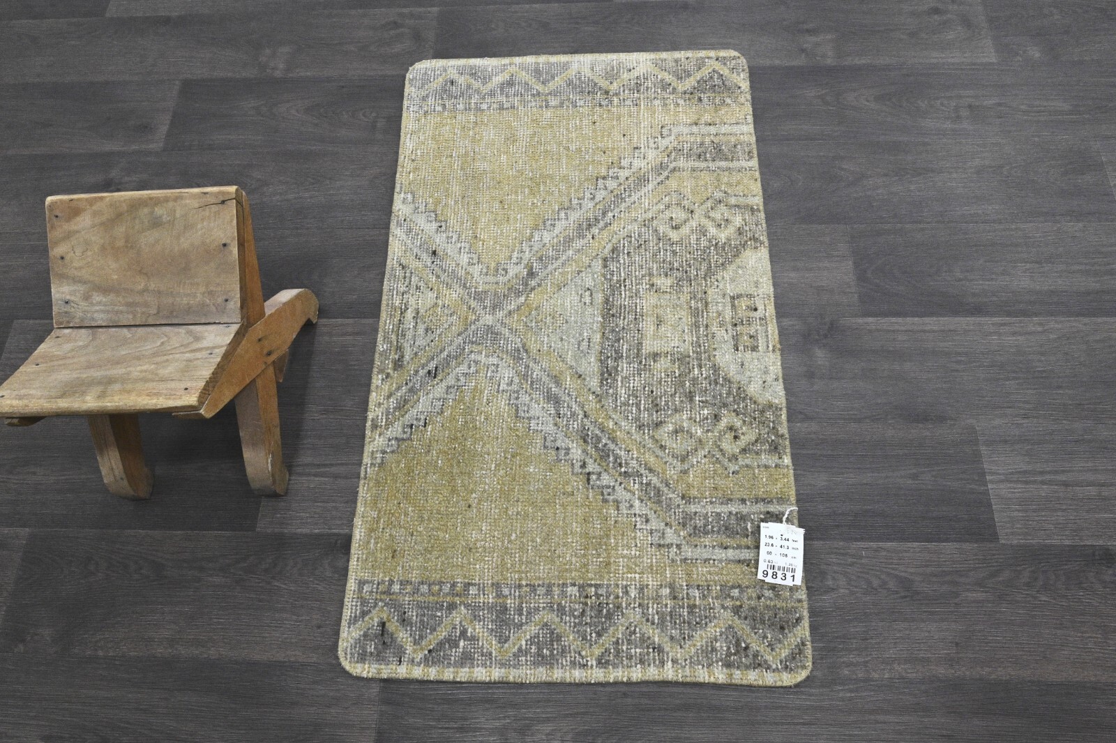 Oushak Turkish Doormat Rug 2x3 BEIGE Anatolian Handmade Vintage Small Kilim Rug gallery