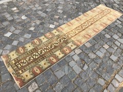 Turkish Vintage Rug Handmade Wool Rug Bohemian Runner Rug 1,9 x 8,4 ft