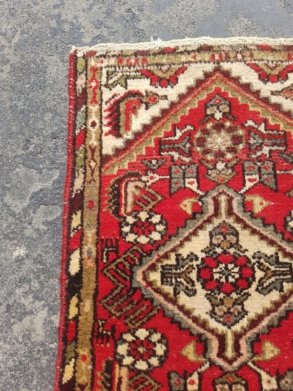 Vintage Hand Made Traditional Rug Oriental Wool Multicolor Carpet 86x59 cm gallery