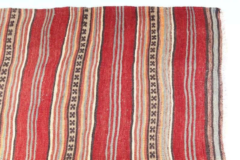 One Of a Kind Decorative Vintage Turkish Handwoven Kilim-Authentic Area Kilim gallery