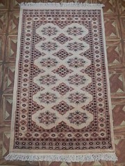 Ivory Silk Silk & Wool Handmade 3 x 4 Cosmic Latte Rug B-77914