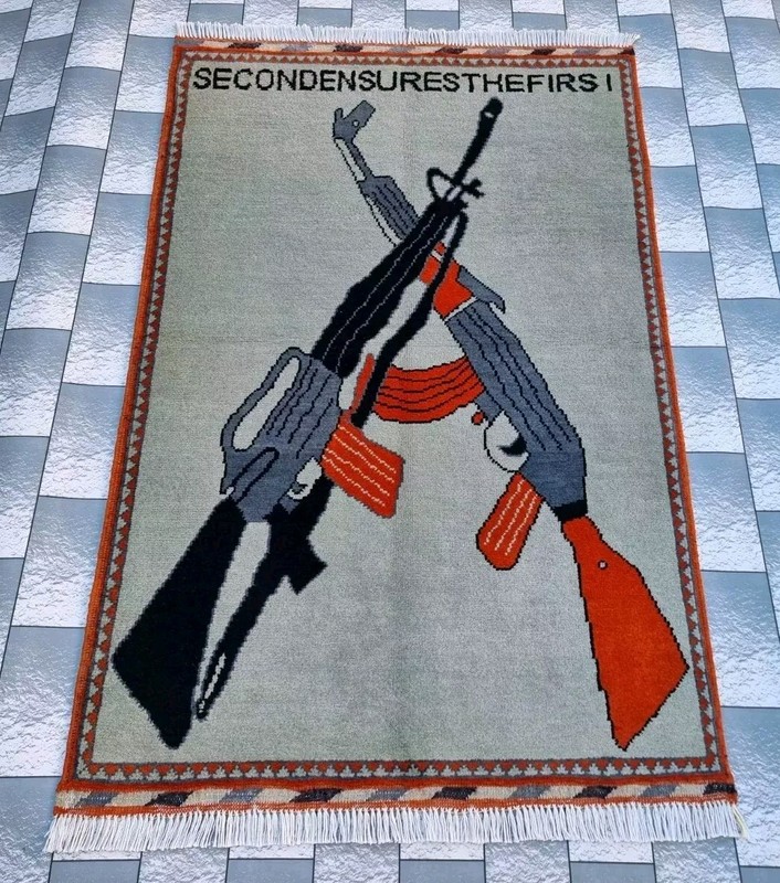 Handmade Afghan Vintage War Rug Historical War Rug Wool Area Rug Size 120x80 cm gallery