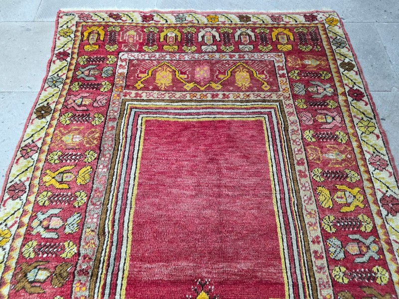 Kirsehir Anatolian Rug Old Handmade Turkish Wool Prayer Carpet gallery