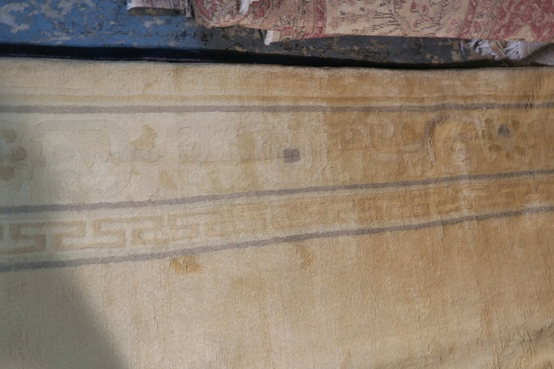 Antique Tibetan Nepal Rug Greek Key Peking Design Hand Knotted Wool 10'9 x 14'7 gallery