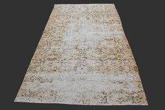 Vintage Turkish Oushak Rug, Yellow 5×8 ft, Handmade Wool, Bohemian Anatolian