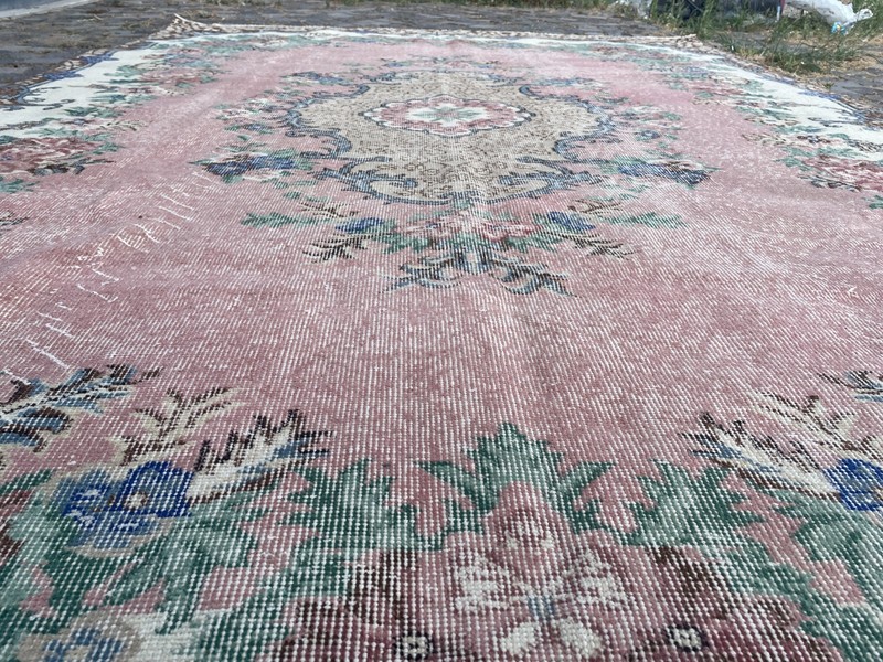 Turkish Vintage Rug, Handmade Wool Rug, Bohemian Large Rug, 7,0 x 10, ft gallery