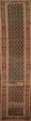 Pre-1900 Handmade Runner Rug 3×15 Paisley Traditional Wool Antique Carpet