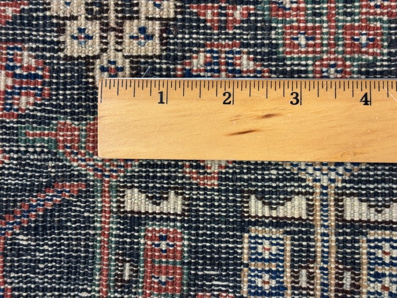 Vintage Ardebil Tribal Oriental Rug 3x4 Hand Knotted Wool Area Carpet Navy Ivory gallery