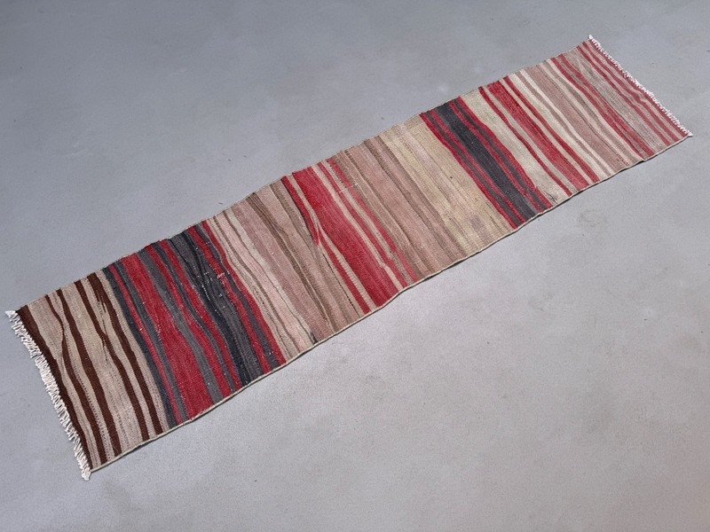 Turkish narrow Kilim Runner 175x43 cm shabby chic hallway rug vintage kelim 2535 gallery