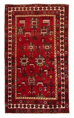 Vintage 3’10” x 6’5″ Traditional Hand Knotted Vegetable Dye Wool Area Rug