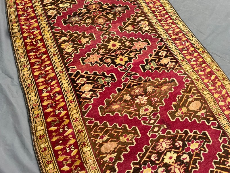 3x16 Vintage Caucasian Kazak Soft Wool Runner Rug | Geometric entryway Rug gallery