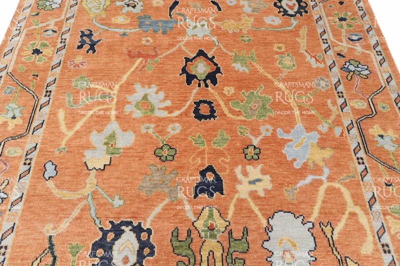 Traditional Oriental Rug with Geometric Border 8x10 ft gallery