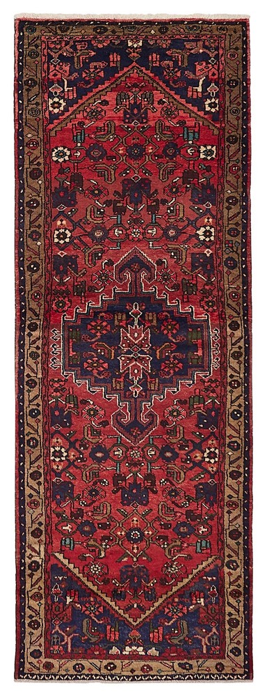 3'3" x 9'8" Vintage Hand-knotted Runner Rug Traditional Oriental Wool Carpet