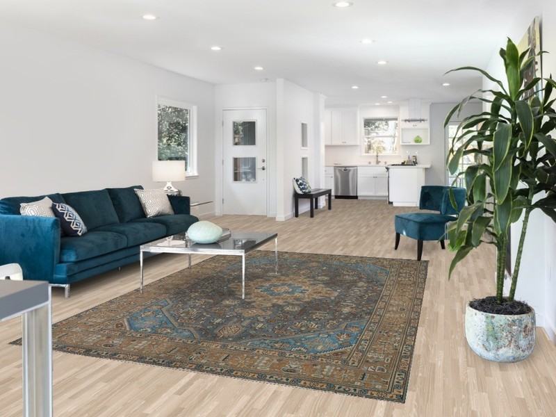 Blue Over-Dyed Traditional Area Rug 6x9 Wool Hand-knotted Living Room Carpet gallery