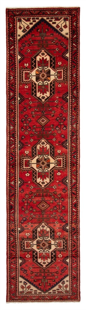 3'2" x 13'1" Vintage Hand-knotted Runner Rug Traditional Oriental Wool Carpet